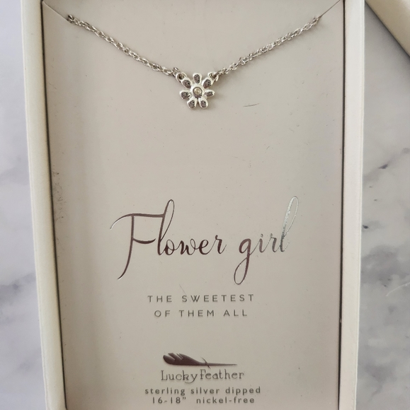 Lucky Feather Flower Girl Necklace - Picture 1 of 6